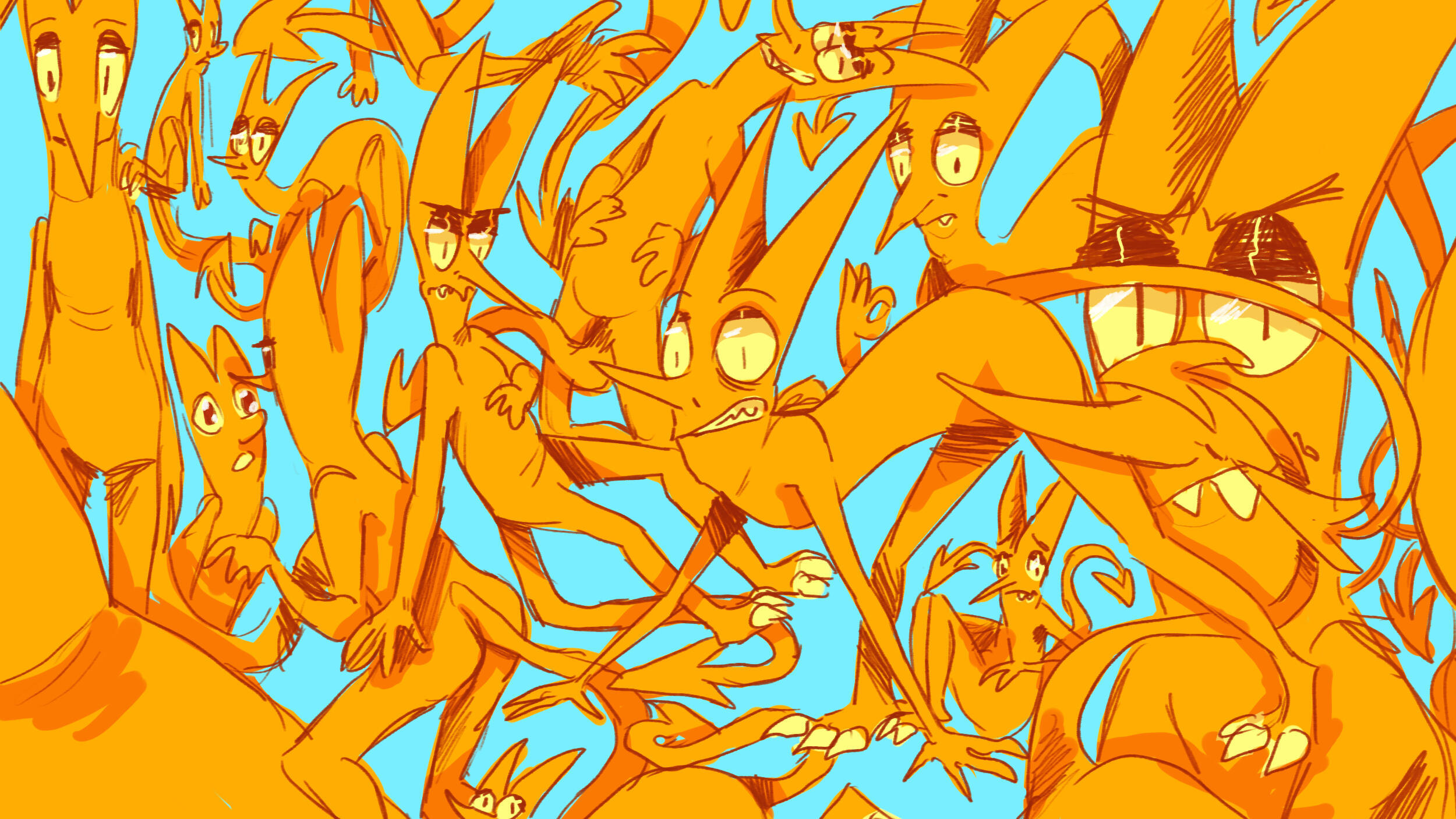 An illustration that was a gift for a friend of his mascot.