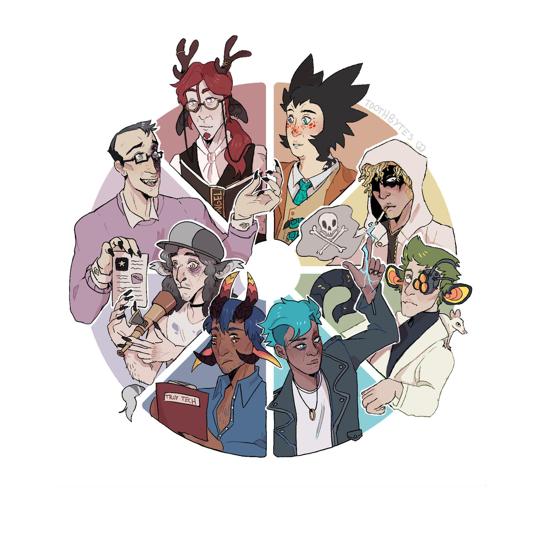 A personal piece highlighting some of my characters who are older men.